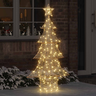 Choinka z 160 diodami LED Ciepła biel 151 cm PET