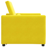 Rozkładana sofa jednoosobowa Żółty Aksamit