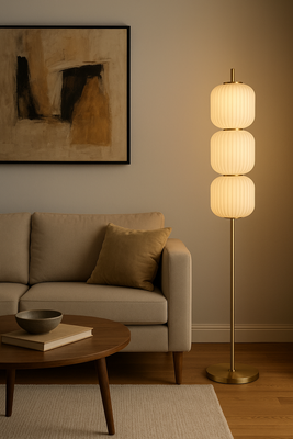 Lampa podłogowa złota FELLY