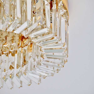 Plafon kryształowy glamour, nowoczesny 40 cm złoty STELLA GOLD ADANI AD313