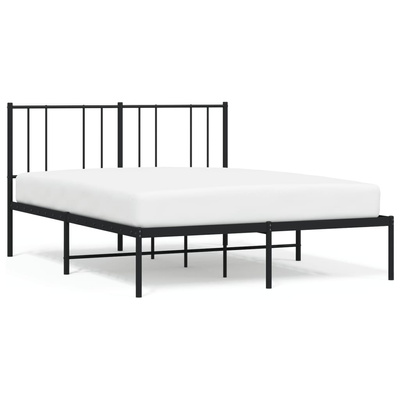 Metalowa rama łóżka z wezgłowiem, czarna, 120x200 cm model standard
