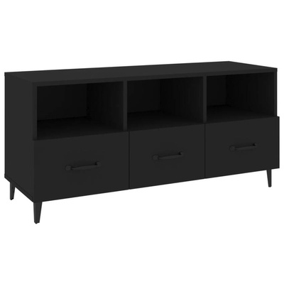 vidaXL Szafka pod TV, czarna, 102x35x50 cm, materiał drewnopochodny