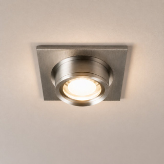 Nowoczesna oprawa wpuszczana MR16 SC-02 SNS/AL srebrna stała aluminium + oprawka GU10