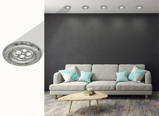 Oprawa Stropowa Candellux Soc-03 Ch Gu10 50W 230V Opr.Strop.Stała Okrągła Odlew