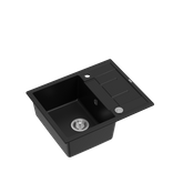 MORGAN 116 GraniteQ zlewozmywak pure carbon z syfonem Push To Open stal szlachetna 1-komorowy z/o + zaczepy 4 szt