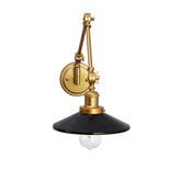Kinkiet Retro nastawny Czarno Złoty Abruzzo Gloria