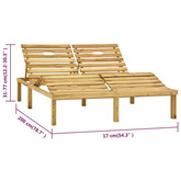 vidaXL Leżak podwójny, impregnowane na zielono drewno sosnowe