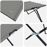 Składane Łóżko Kempingowe Szary 206 x 76 x 74 cm Oxford i stal