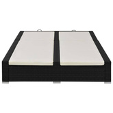 vidaXL Podwójny leżak, polirattan, czarny