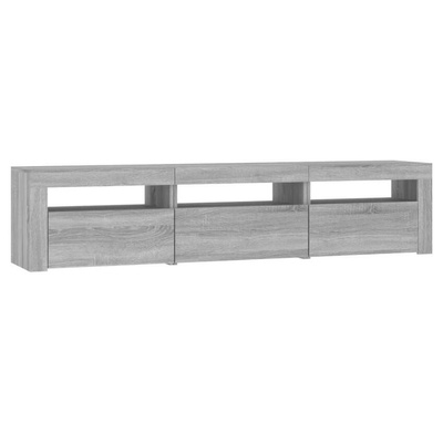 vidaXL Szafka pod TV z oświetleniem LED, szarość sonoma, 180x35x40 cm