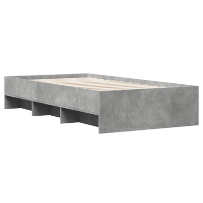 Ramka łóżka Betonowy szary 80 x 200 cm Drewno inżynieryjne