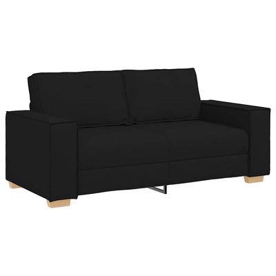 Sofa 2-osobowa Czarna 180x78x84 cm Tkanina
