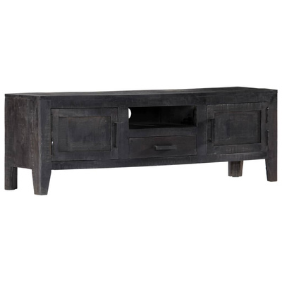 vidaXL Szafka pod TV, czarna, 118 x 30 x 40 cm, lite drewno mango