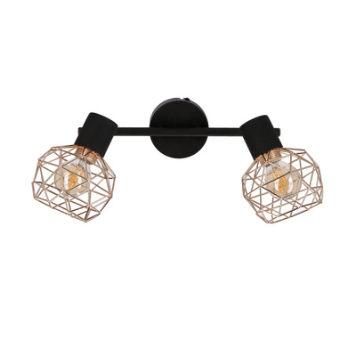 Lampa sufitowa listwa ścienna czarna klosz miedziany Acrobat 92-22202
