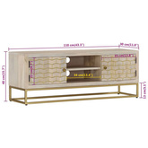 vidaXL Szafka pod TV, 110x30x40 cm, bielone drewno mango