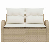 Sofa Ogrodowa z poduszką Beżowy 124 x 62 x 69 cm polirattan