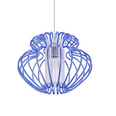 Lampa wisząca Imperia niebieska z szerokim kloszem pojedyncza do jadalni E27