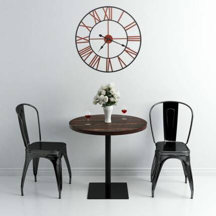 vidaXL Zegar ścienny, metal, 58 cm, czerwony