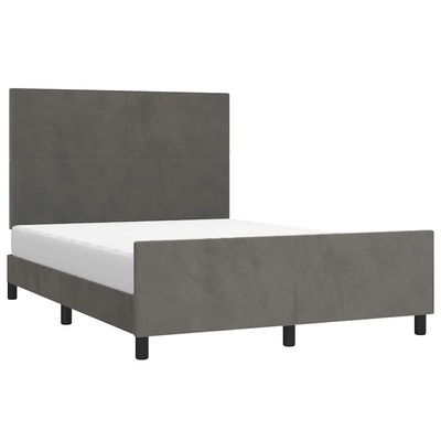 vidaXL Rama łóżka z zagłówkiem, ciemnoszara, 140x200 cm, aksamitna model standard
