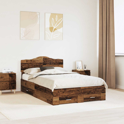 Ramka łóżka Stare drewno 120 x 190 cm Drewno inżynieryjne