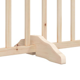 Bramka dla psa z drzwiami składana 4 panele 320 cm lite drewno jodłowe