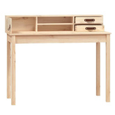 vidaXL Biurko, 110x50x93 cm, lite drewno sosnowe