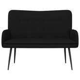 Sofa dwuosobowa Czarny 115 x 61 x 87 cm tkanina