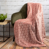 Koc Zoe pudrowy róż 150x200