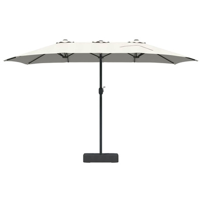Parasolka ogrodowa piaskowy 385 x 209 x 244 cm Poliester i Stal