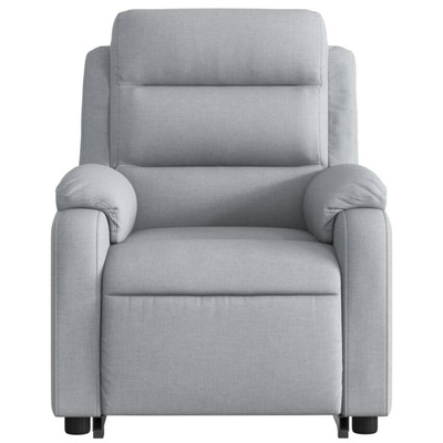 vidaXL Podnoszony fotel masujący, rozkładany, jasnoszary, tkanina model standard