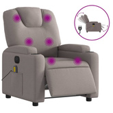 vidaXL Rozkładany fotel masujący, elektryczny, kolor taupe, tkanina model standard