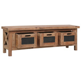 vidaXL Szafka pod TV, 3 szuflady, 120x30x40 cm, lite drewno mahoniowe