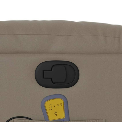 vidaXL Rozkładany fotel masujący, cappuccino, obity sztuczną skórą