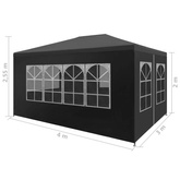 vidaXL Namiot imprezowy, 3 x 4 m, antracytowy