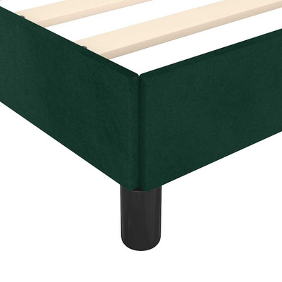 vidaXL Rama łóżka z zagłówkiem, ciemnozielona, 90x190 cm, aksamitna model standard