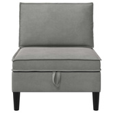Środkowa sofa z miejscem do przechowywania jasnoszary Welur