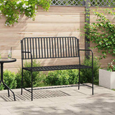 Ławka ogrodowa 2 -Seater 103,5 x 51,5 x 90 cm Stal Czarny