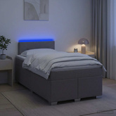 Łóżko Box Spring z materacem i LED Ciemnoszary 120 x 190 cm