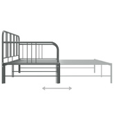 Sofa z wysuwaną ramą łóżka, szara, metalowa, 90x200 cm wariant 4