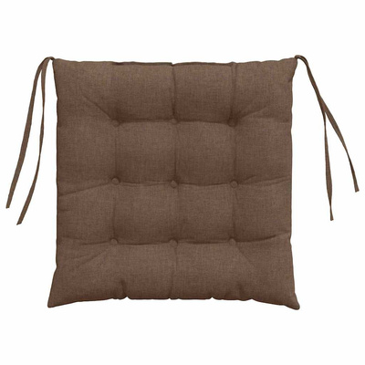 Poduszki na siedziska 4 pcs Brązowy 40 x 40 x 6 cm tkanina