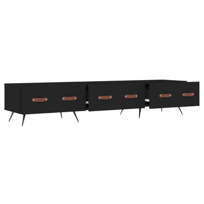 vidaXL Szafka pod TV, czarna, 150x36x30 cm, materiał drewnopochodny