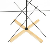 vidaXL Metalowa choinka z drewnianą podstawą, czarna, 150 cm