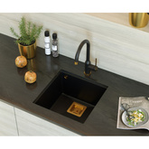 Bateria kuchenna INGRID – stalowa, pure carbon/złoty nano PVD, obrotowa, Quadron
