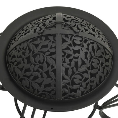 vidaXL Palenisko z pogrzebaczem, 49 cm, stal