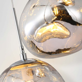 Lampa Wisząca srebrna  Szklana 3x E27 Abruzzo Sfero