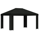 Altana 4 × 3 m Czarny Poliester i Stal 190 gsm