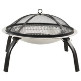 vidaXL Palenisko i grill 2-w-1, z pogrzebaczem, 56x56x49 cm, stal