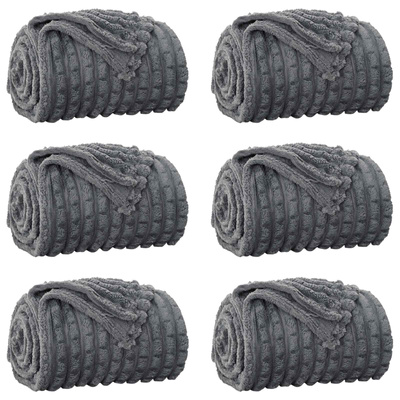 Koce narzutowe 6 pcs Ciemnoszary 270 x 240 cm Polar