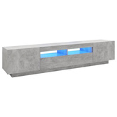 vidaXL Szafka pod TV z oświetleniem LED, szarość betonu, 200x35x40 cm