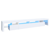 vidaXL Szafka pod TV z oświetleniem LED, biała, 260x36,5x40 cm model standard